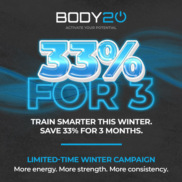 BODY20 33% for 3 months — Train Smarter This Winter